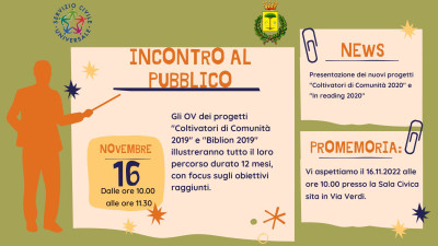 COMUNICATO STAMPA - Incontro di presentazione del nuovo progetto - Coltivator...