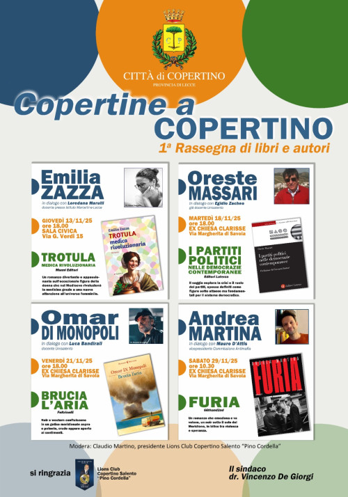 Prima edizione della rassegna di Libri e Autori  “Copertine a Copertino...