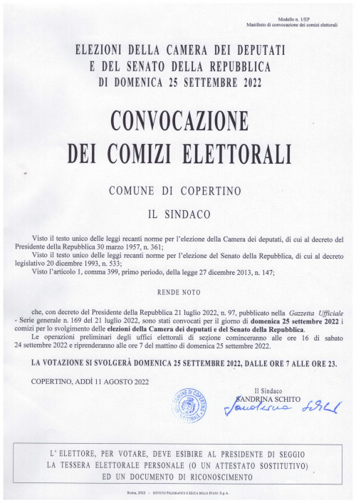 ELEZIONI POLITICHE 2022
