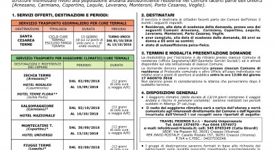 SOGGIORNI CLIMATICI/CURE TERMALI PER LA TERZA ETÀ