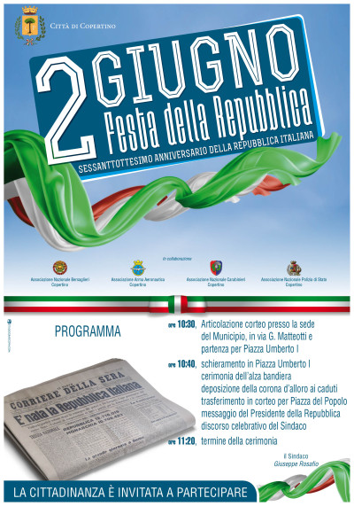 2 Giugno 2014 Festa della Repubblica. (Leggere il manifesto nei documenti all...