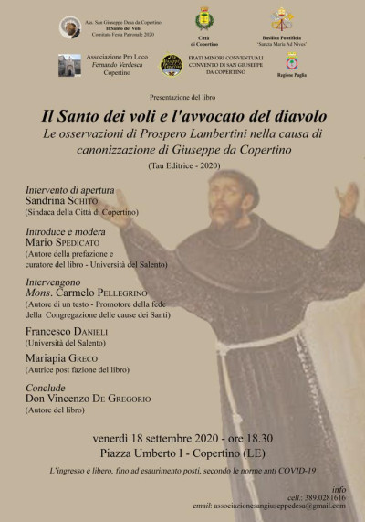 PRESENTAZIONE DEL LIBRO IL SANTO DEI VOLI E L'AVVOCATO DEL DIAVOLO